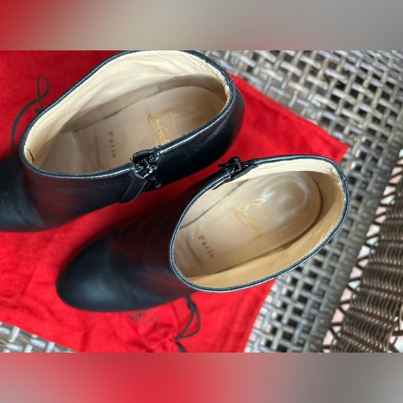 Christian Louboutin Belle Leather Red-Sole Ankle Boots Black Leather - Picture 5 of 14